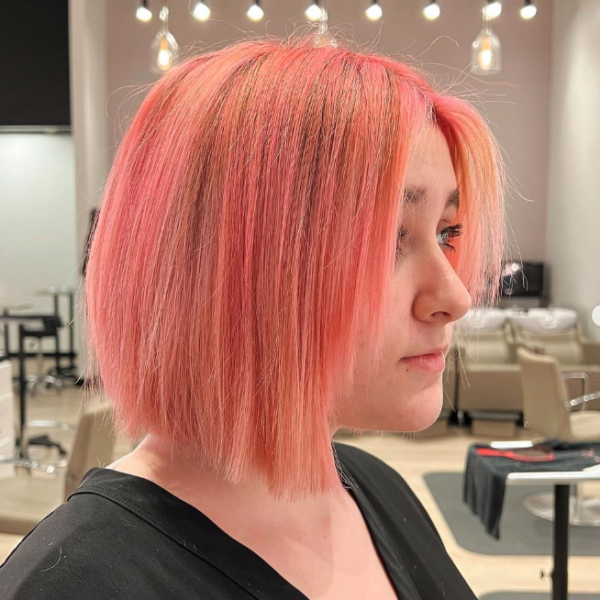 pink bob haircut