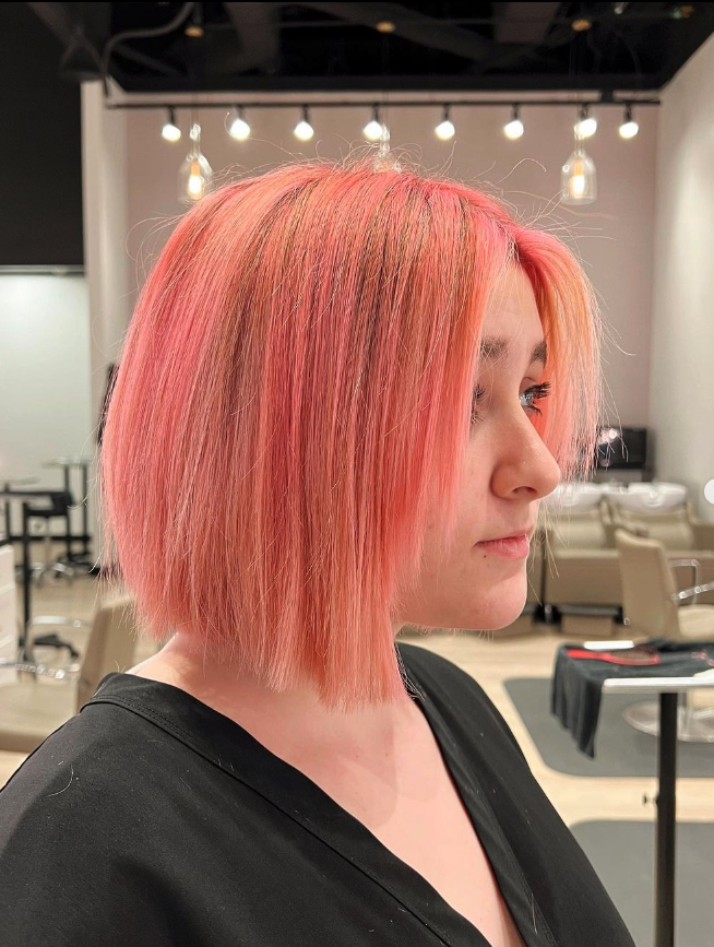 pink bob haircut